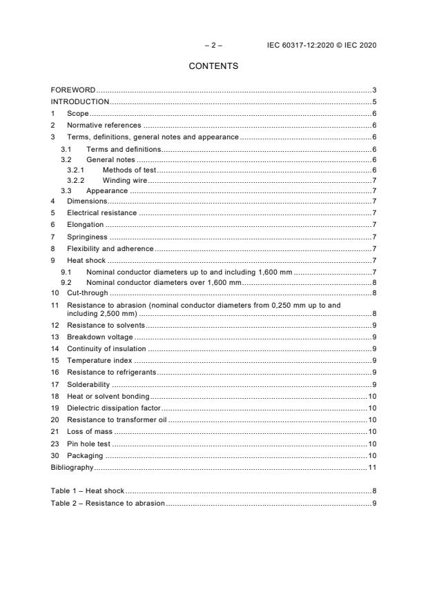 IEC 60317-12:2020 IEC 60317-12:2020 - Specifications for particular types of winding wires - Part 12: Polyvinyl acetal enamelled round copper wire, class 120 - Page 4 preview
