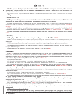 ASTM E930-18 REDLINE ASTM E930-18 - Standard Test Methods for Estimating the Largest Grain Observed in a Metallographic Section (ALA Grain Size) - Page 2 preview