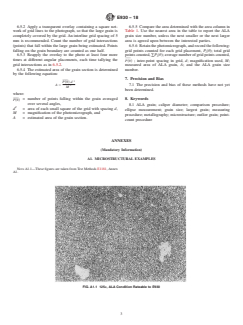 ASTM E930-18 ASTM E930-18 - Standard Test Methods for Estimating the Largest Grain Observed in a Metallographic Section (ALA Grain Size) - Page 3 preview