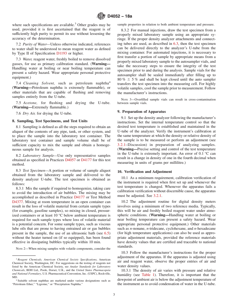 ASTM D4052-18a - Standard Test Method for  Density, Relative Density, and API Gravity of Liquids by Digital   Density Meter