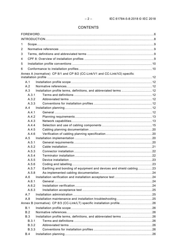 IEC 61784-5-8:2018 IEC 61784-5-8:2018 - Industrial communication networks - Profiles - Part 5-8: Installation of fieldbuses - Installation profiles for CPF 8 - Page 4 preview