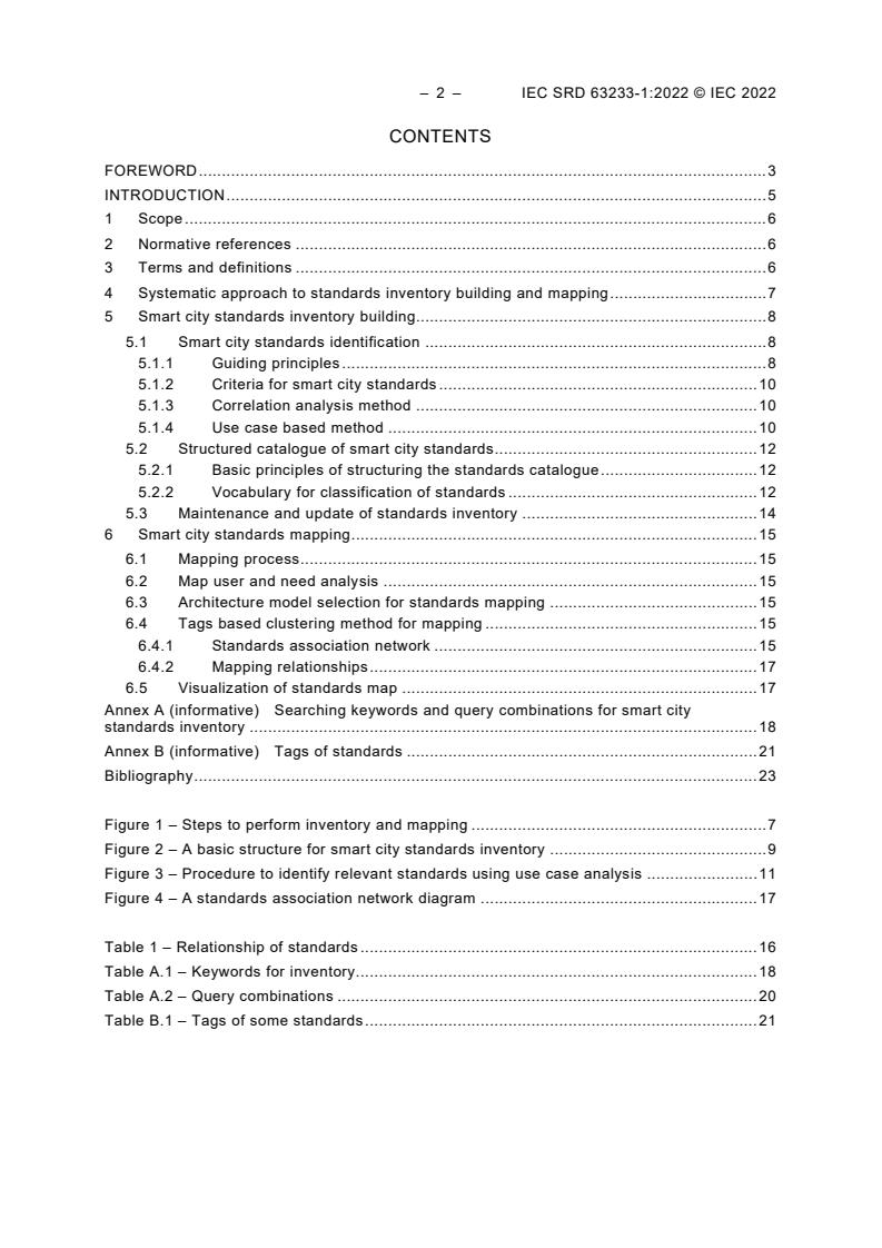 IEC SRD 63233-1:2022 IEC SRD 63233-1:2022 - Smart city standards inventory and mapping - Part 1: Methodology - Page 4 preview