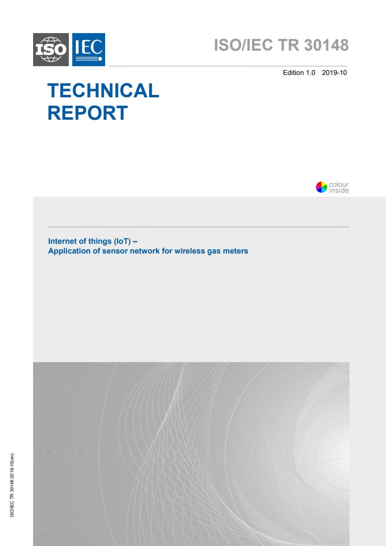 ISO/IEC TR 30148:2019 - Internet of things (IoT) - Application of sensor network for wireless gas meters
