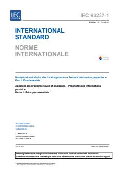 IEC 63237-1:2022 - Household and similar electrical appliances - Product information properties - Part 1: Fundamentals
Released:10/24/2022 - Page 3 preview