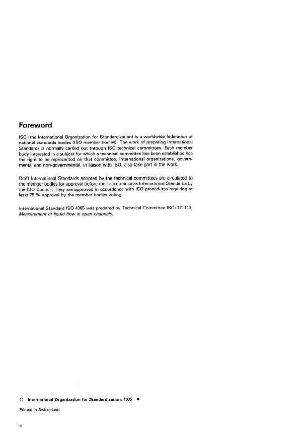ISO 4365:1985 ISO 4365:1985 - Liquid flow in open channels -- Sediment in streams and canals -- Determination of concentration, particle size distribution and relative density - Page 2 preview