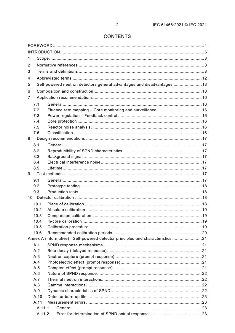 IEC 61468:2021 IEC 61468:2021 - Nuclear power plants - Instrumentation systems important to safety - In-core instrumentation: Characteristics and test methods of self-powered neutron detectors - Page 4 preview