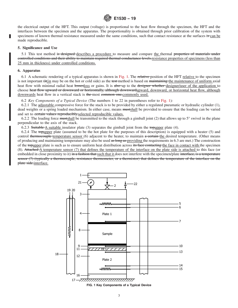 REDLINE ASTM E1530-19 - Standard Test Method for  Evaluating the Resistance to Thermal Transmission by the Guarded  Heat Flow Meter Technique