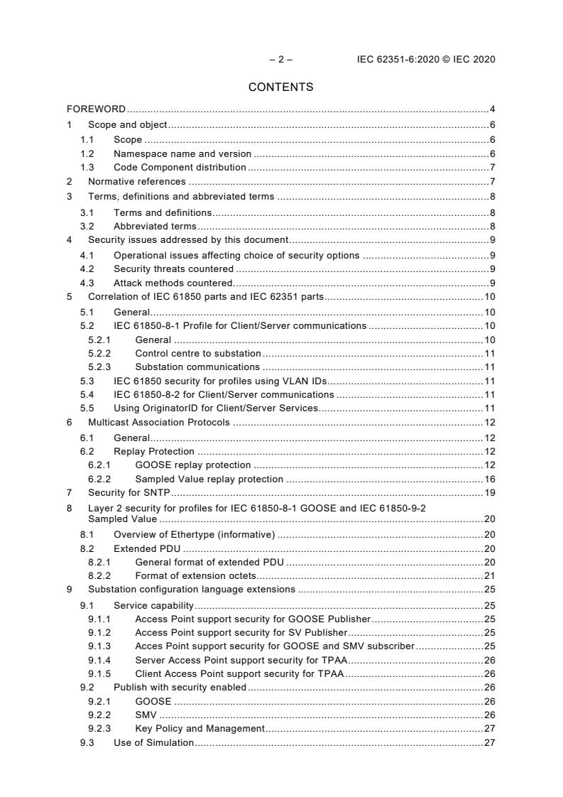 IEC 62351-6:2020 IEC 62351-6:2020 - Power systems management and associated information exchange - Data and communications security - Part 6: Security for IEC 61850 - Page 4 preview