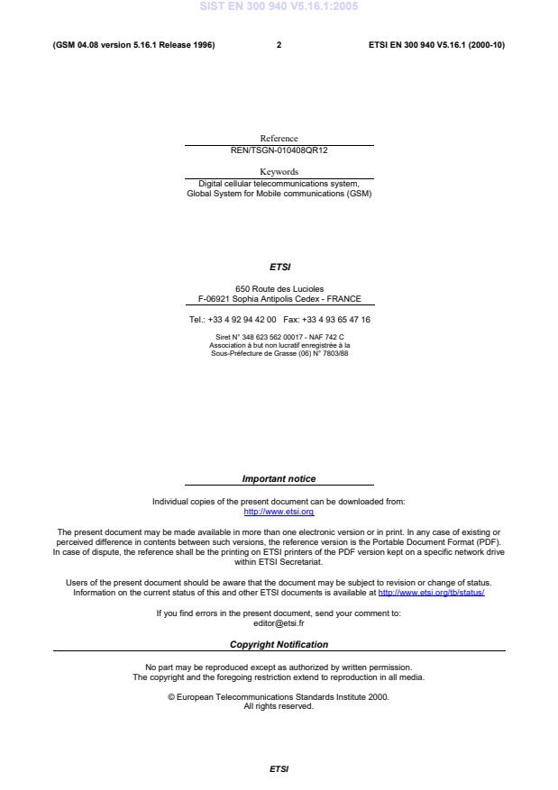 SIST EN 300 940 V5.16.1:2005 SIST EN 300 940 V5.16.1:2005 - Page 4 preview