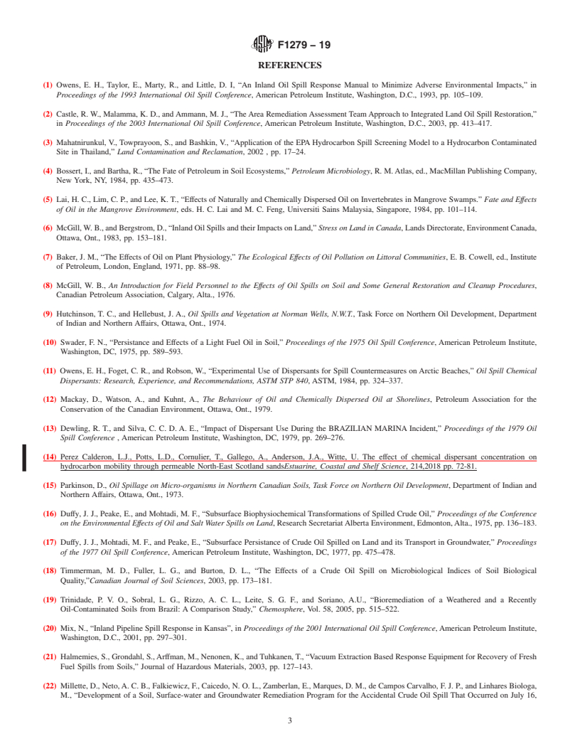 REDLINE ASTM F1279-19 - Standard Guide for  Ecological Considerations for the Restriction of the Use of  Surface Washing Agents: Permeable Land Surfaces