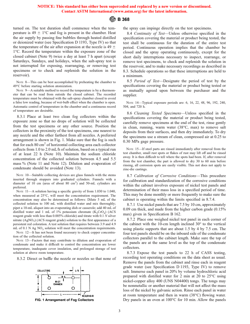 ASTM B368-97 - Standard Method for Copper-Accelerated Acetic Acid-Salt Spray (Fog) Testing (CASS Test)