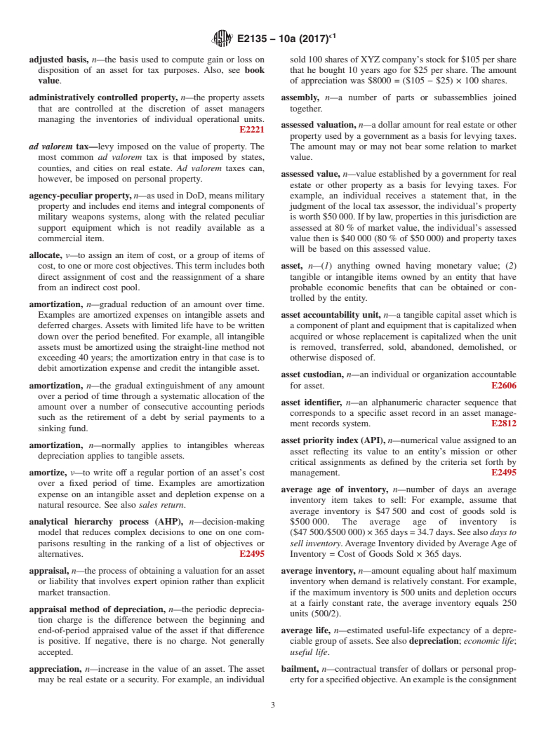 ASTM E2135-10A(2017)e1 - Standard Terminology for Property and Asset Management