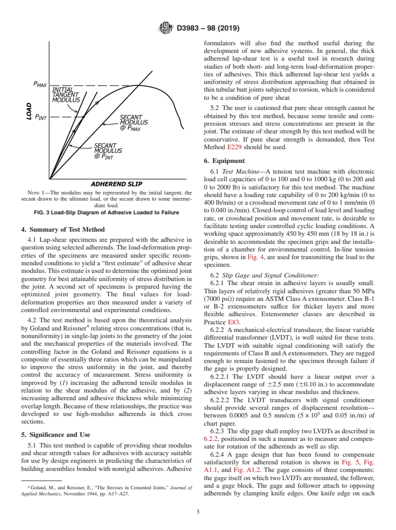 ASTM D3983-98(2019) - Standard Test Method for Measuring Strength and Shear Modulus of Nonrigid Adhesives  by the Thick-Adherend Tensile-Lap Specimen