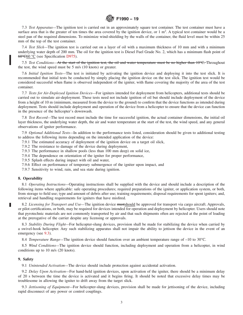 REDLINE ASTM F1990-19 - Standard Guide for  In-Situ Burning of Spilled Oil: Ignition Devices