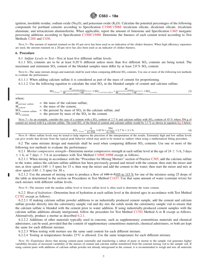 REDLINE ASTM C563-18a - Standard Guide for  Approximation of Optimum SO<inf>3</inf> in Hydraulic Cement