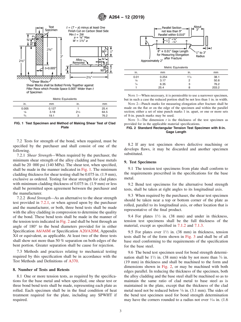 ASTM A264-12(2019) - Standard Specification for  Stainless Chromium-Nickel Steel-Clad Plate