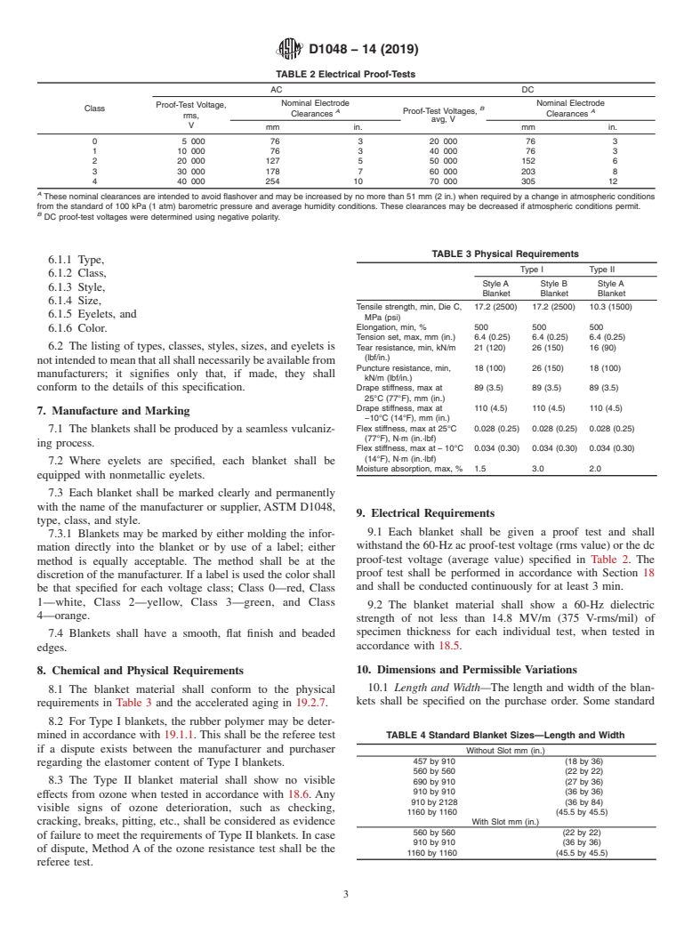 ASTM D1048-14(2019) - Standard Specification for  Rubber Insulating Blankets