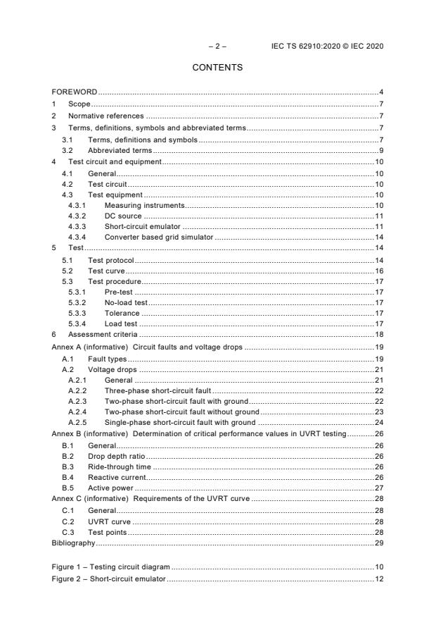 IEC TS 62910:2020 IEC TS 62910:2020 - Utility-interconnected photovoltaic inverters - Test procedure for under voltage ride-through measurements - Page 4 preview