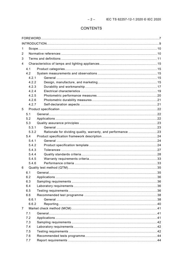 IEC TS 62257-12-1:2020 IEC TS 62257-12-1:2020 - Recommendations for renewable energy and hybrid systems for rural electrification - Part 12-1: Laboratory evaluation of lamps and lighting appliances for off-grid electricity systems - Page 4 preview