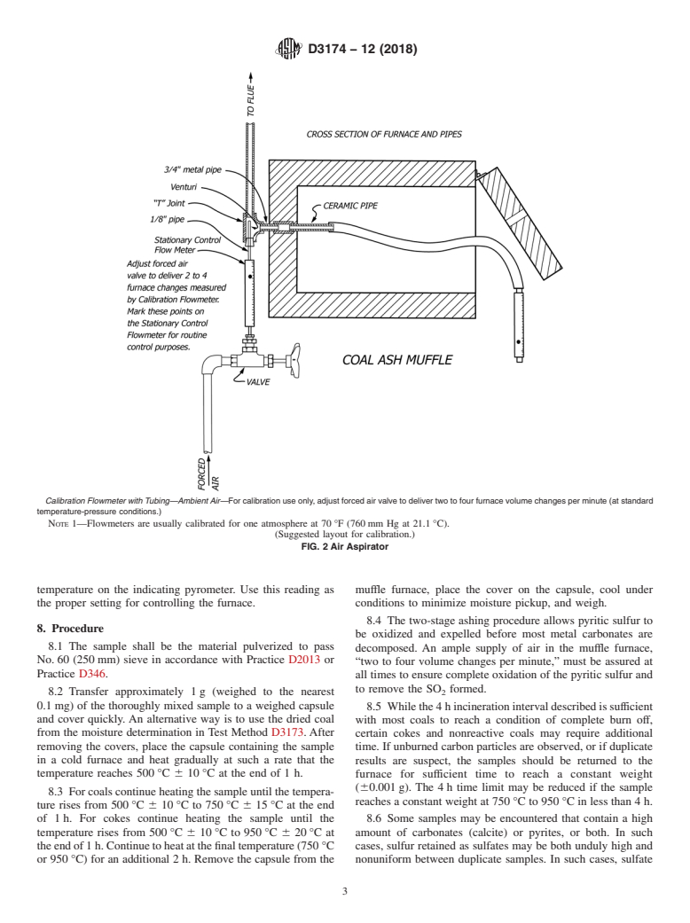 ASTM D3174-12(2018) - Standard Test Method for  Ash in the Analysis Sample of Coal and Coke from Coal
