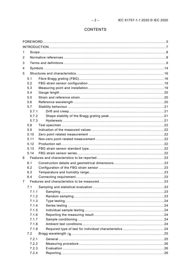 IEC 61757-1-1:2020 IEC 61757-1-1:2020 - Fibre optic sensors - Part 1-1: Strain measurement - Strain sensors based on fibre Bragg gratings - Page 4 preview