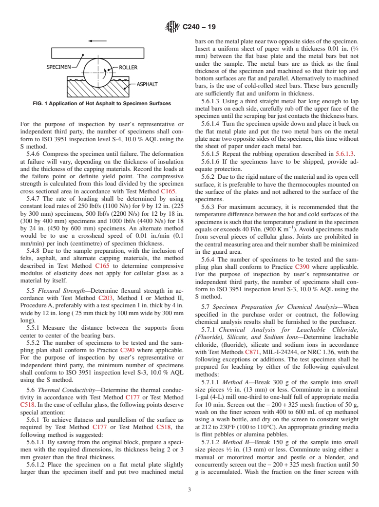 ASTM C240-19 - Standard Test Methods for Testing Cellular Glass Insulation Block