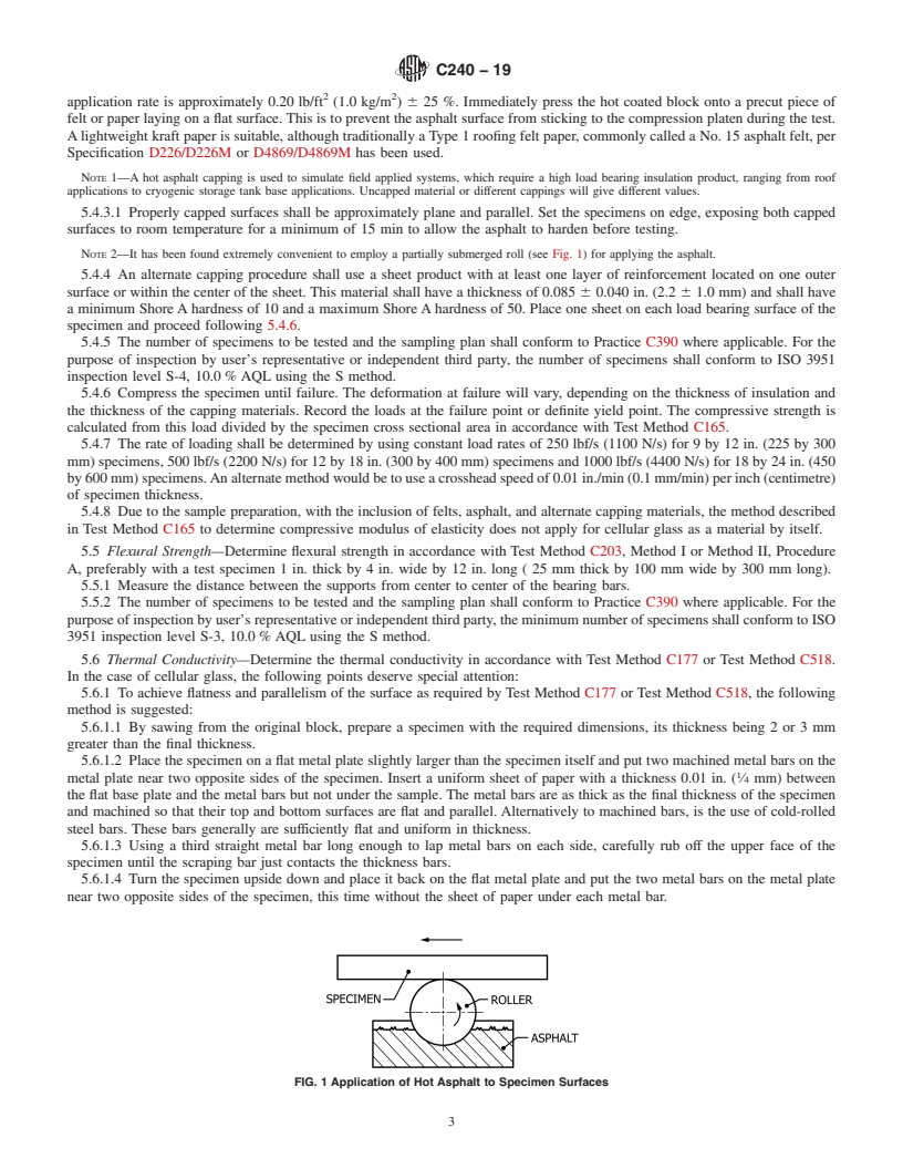 REDLINE ASTM C240-19 - Standard Test Methods for Testing Cellular Glass Insulation Block