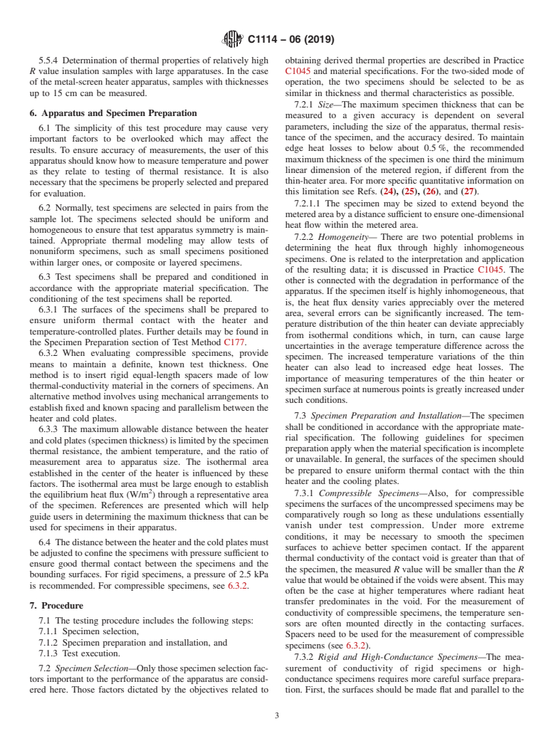 ASTM C1114-06(2019) - Standard Test Method for  Steady-State Thermal Transmission Properties by Means of the  Thin-Heater Apparatus