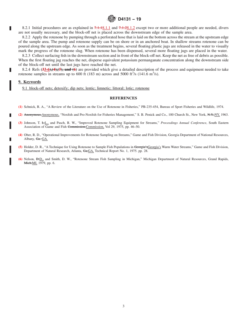 REDLINE ASTM D4131-19 - Standard Practice for  Sampling Fish with Rotenone