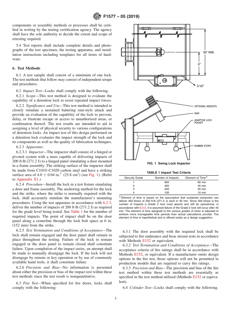 ASTM F1577-05(2019) - Standard Test Methods for  Detention Locks for Swinging Doors