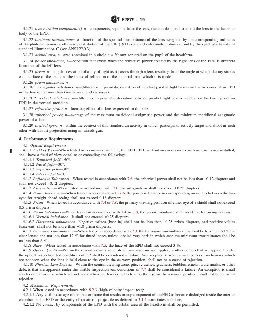 REDLINE ASTM F2879-19 - Standard Specification for Eye Protective Devices for Airsoft Sports