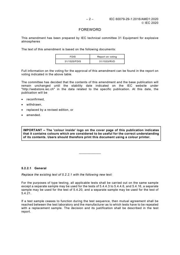 IEC 60079-29-1:2016/AMD1:2020 IEC 60079-29-1:2016/AMD1:2020 - Amendment 1 - Explosive atmospheres - Part 29-1: Gas detectors - Performance requirements of detectors for flammable gases - Page 4 preview