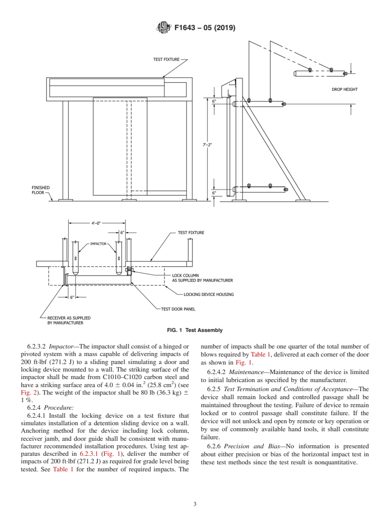 ASTM F1643-05(2019) - Standard Test Methods for  Detention Sliding Door Locking Device Assembly