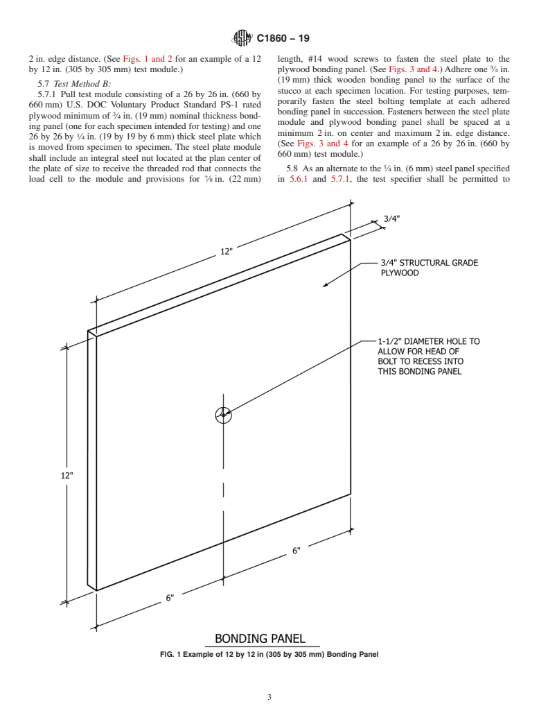 ASTM C1860-19 - Standard Test Methods for Measurement of Tensile Strength or Bond Strength of Portland  Cement-Based Plaster by Direct Tension