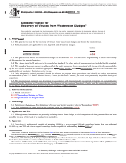 ASTM D4994-19 REDLINE ASTM D4994-19 - Standard Practice for Recovery of Viruses from Wastewater Sludges - Page 1 preview