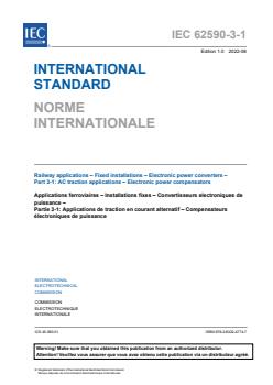 IEC 62590-3-1:2022 - Railway applications - Fixed installations - Electronic power converters - Part 3-1: AC traction applications - Electronic power compensators - Page 3 preview