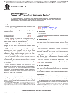 ASTM D4994-19 ASTM D4994-19 - Standard Practice for Recovery of Viruses from Wastewater Sludges - Page 1 preview