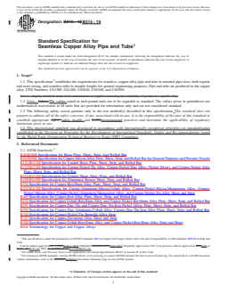 ASTM B315-19 REDLINE ASTM B315-19 - Standard Specification for Seamless Copper Alloy Pipe and Tube - Page 1 preview