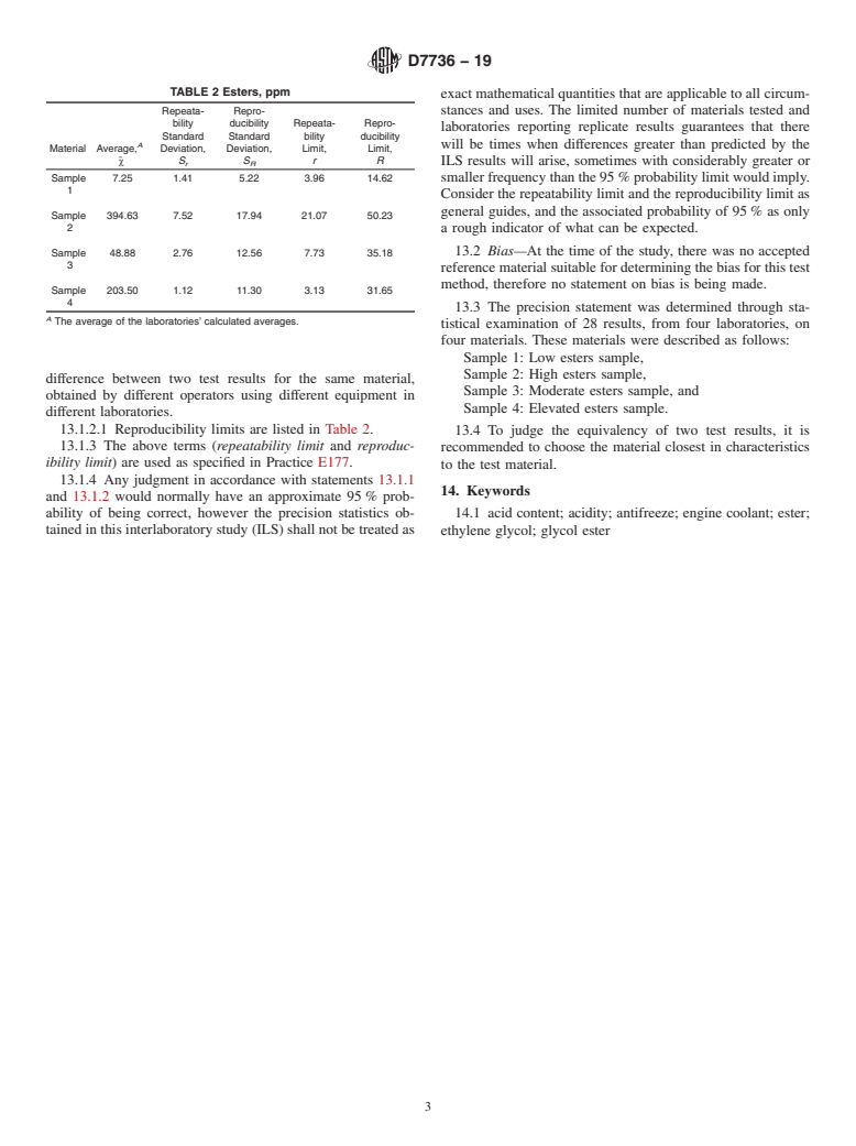 ASTM D7736-19 - Standard Test Method for Determination of Acids and Glycol Esters in Ethylene Glycol