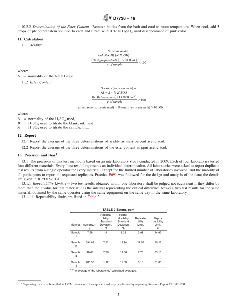 REDLINE ASTM D7736-19 - Standard Test Method for Determination of Acids and Glycol Esters in Ethylene Glycol