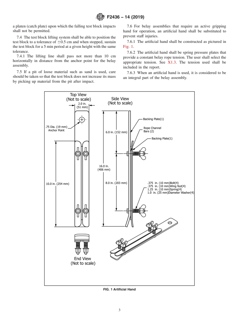 ASTM F2436-14(2019) - Standard Test Method for  Measuring the Performance of Synthetic Rope Rescue Belay Systems  Using a Drop Test