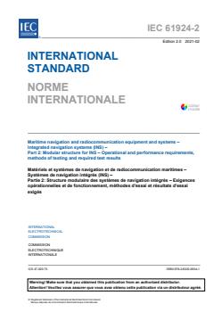 IEC 61924-2:2021 - Maritime navigation and radiocommunication equipment and systems - Integrated navigation systems (INS) - Part 2: Modular structure for INS - Operational and performance requirements, methods of testing and required test results - Page 3 preview