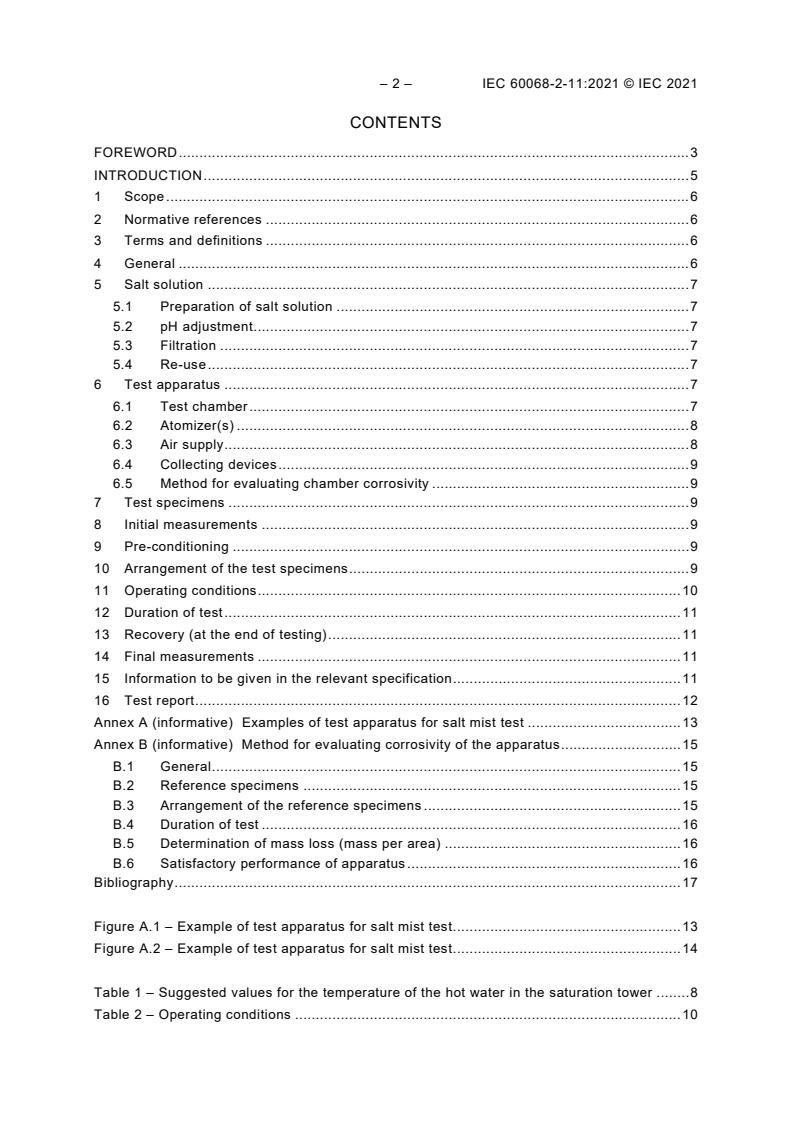 IEC 60068-2-11:2021 IEC 60068-2-11:2021 - Environmental testing - Part 2-11: Tests - Test Ka: Salt mist - Page 4 preview