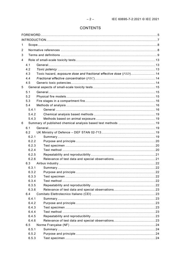 IEC 60695-7-2:2021 IEC 60695-7-2:2021 - Fire hazard testing - Part 7-2: Toxicity of fire effluent - Summary and relevance of test methods - Page 4 preview
