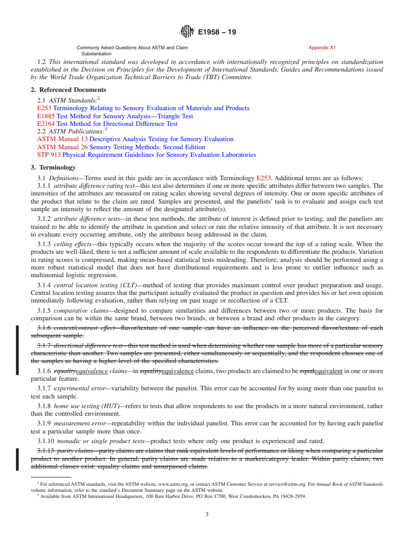 REDLINE ASTM E1958-19 - Standard Guide for  Sensory Claim Substantiation