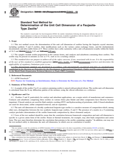 ASTM D3942-19 REDLINE ASTM D3942-19 - Standard Test Method for Determination of the Unit Cell Dimension of a Faujasite-Type Zeolite - Page 1 preview