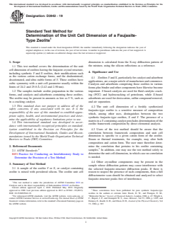 ASTM D3942-19 ASTM D3942-19 - Standard Test Method for Determination of the Unit Cell Dimension of a Faujasite-Type Zeolite - Page 1 preview