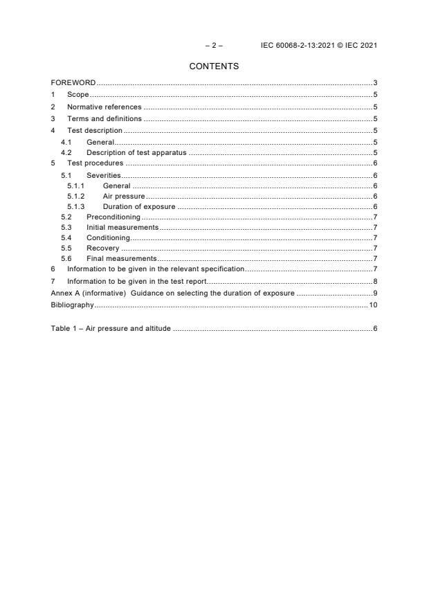 IEC 60068-2-13:2021 IEC 60068-2-13:2021 - Environmental testing - Part 2-13: Tests - Test M: Low air pressure - Page 4 preview