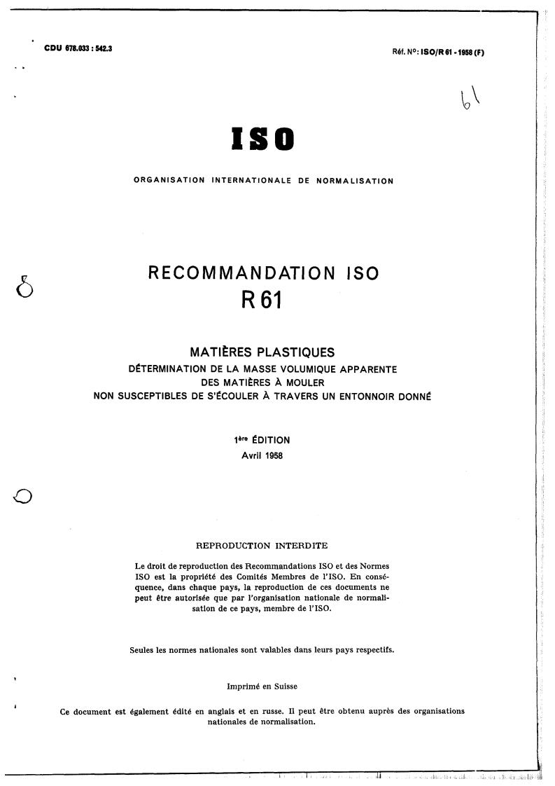 ISO/R 61:1958 - Title missing - Legacy paper document
Released:1/1/1958