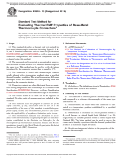ASTM E2820-13(2019) ASTM E2820-13(2019) - Standard Test Method for Evaluating Thermal EMF Properties of Base-Metal Thermocouple Connectors - Page 1 preview